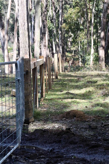 Fence constructed from posts donated back to land owner