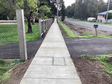 Completed footpath works