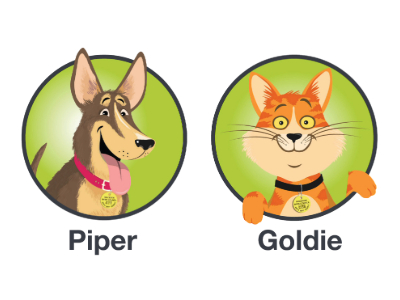 Campaign key characters Piper and Goldie