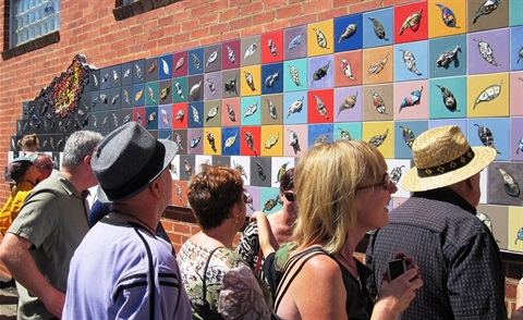 Image of people viewing the Bushfire Memorial - AFTER